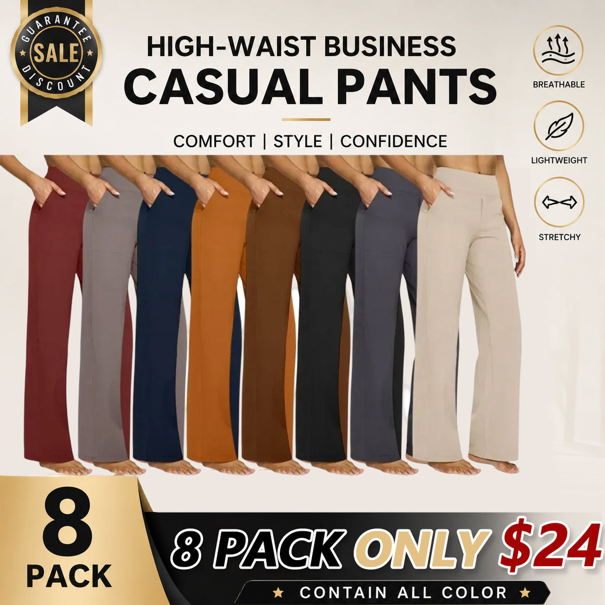 💚 Business Casual Yoga Dress Pants with Pockets