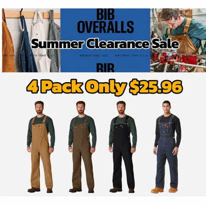 🔥Last Day Promotion!🔥Men's Denim Bib Overalls, Workwear with Adj