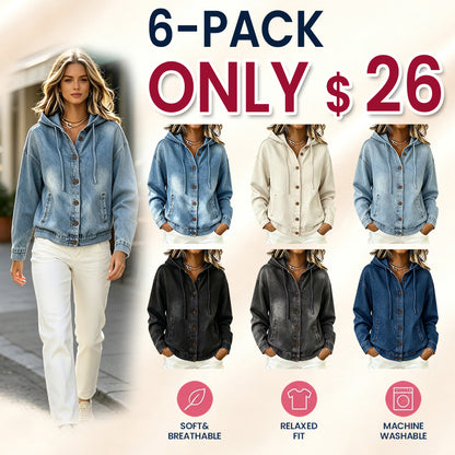 CLEARANCE SALE🔥 Effortless Chic Hooded Denim Jacket
