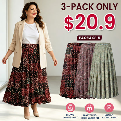 Women's Elegant Floral High-Waisted A-Line Maxi Skirt