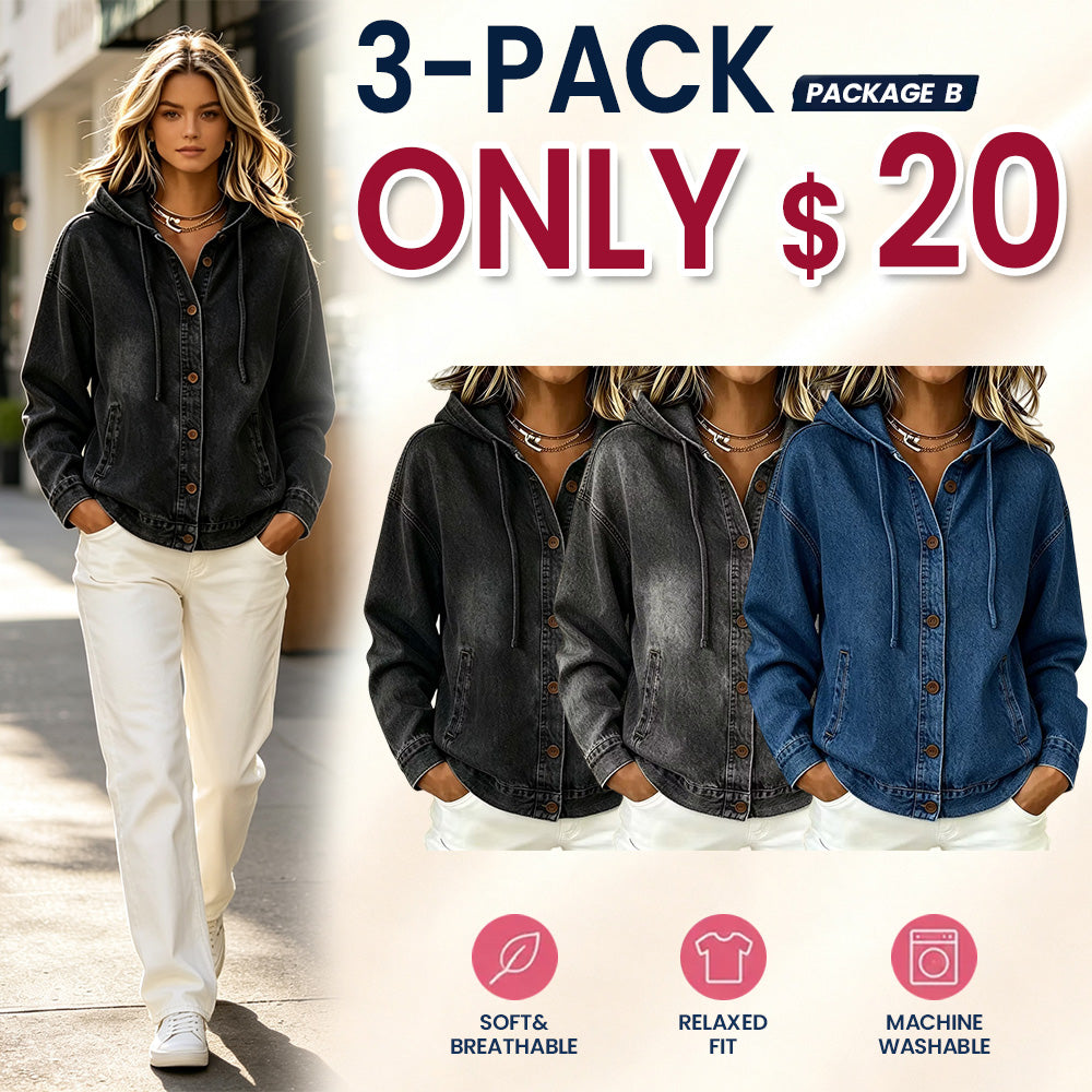 CLEARANCE SALE🔥 Effortless Chic Hooded Denim Jacket