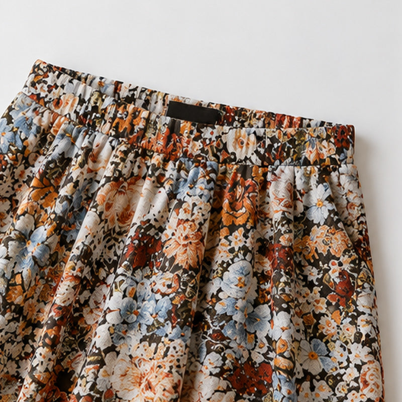 Women's Elegant Floral High-Waisted A-Line Maxi Skirt