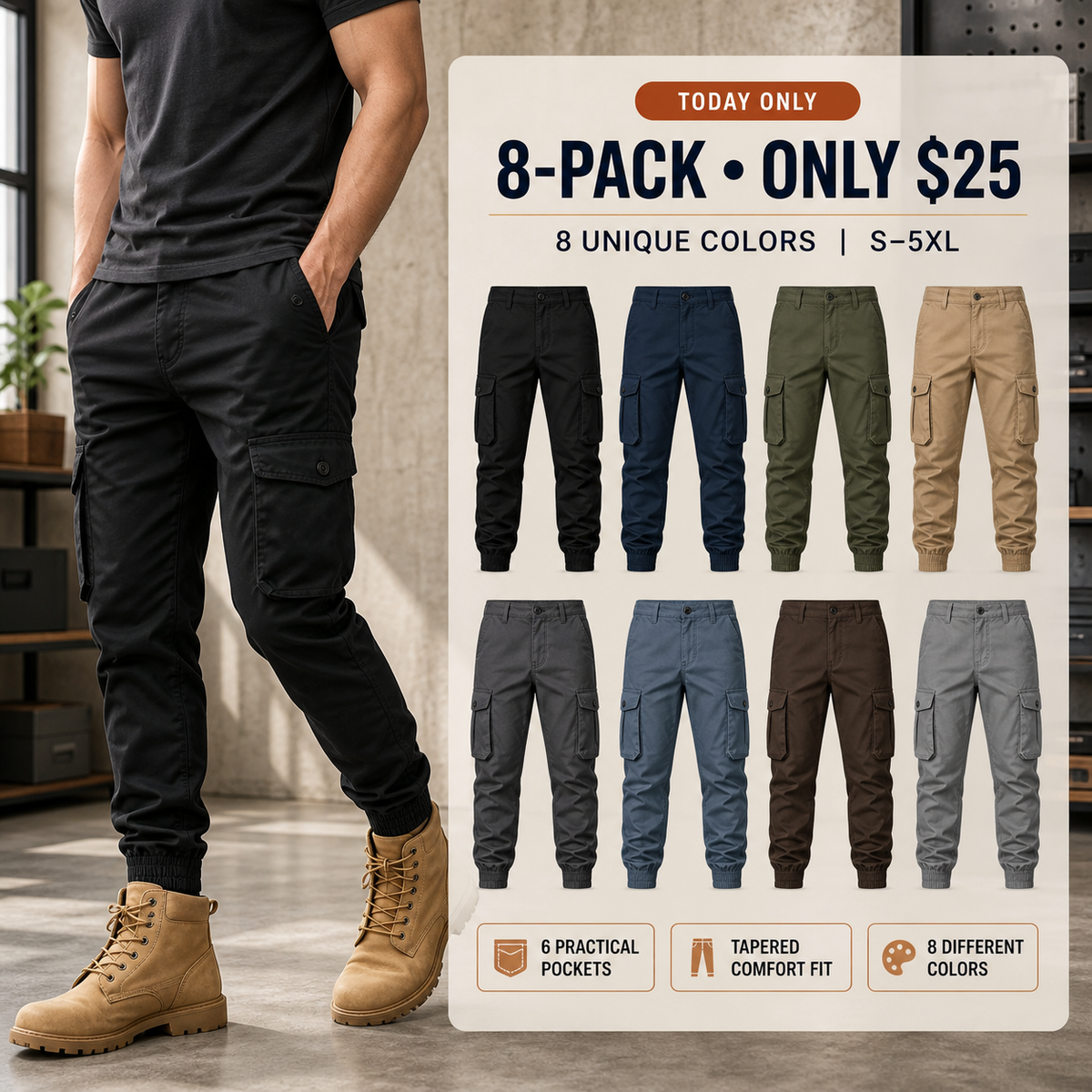 🔥 Men's Multi-Pocket Cargo Joggers