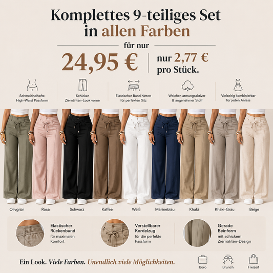 Damenhose mit hoher Taille und geradem Bein