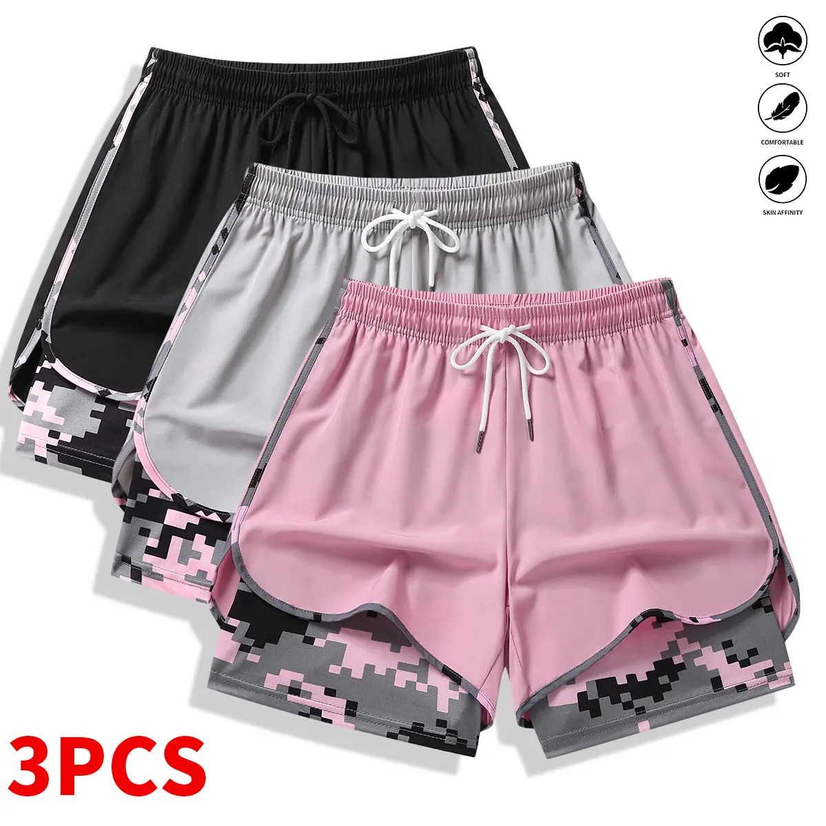 women’s casual athletic shorts with built-in liner