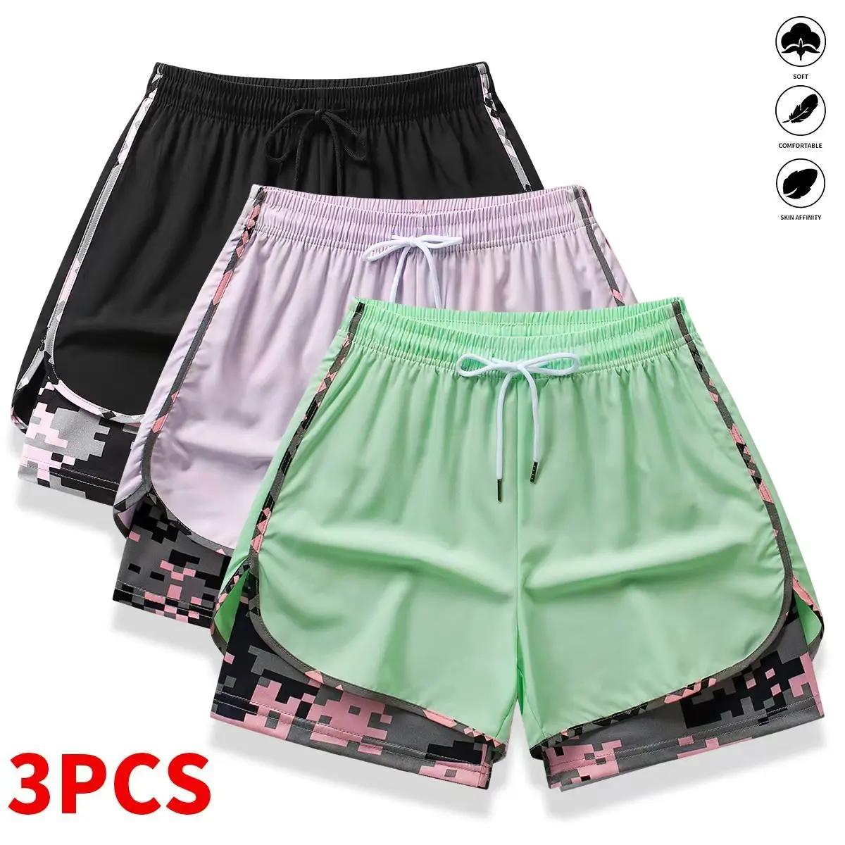 women’s casual athletic shorts with built-in liner