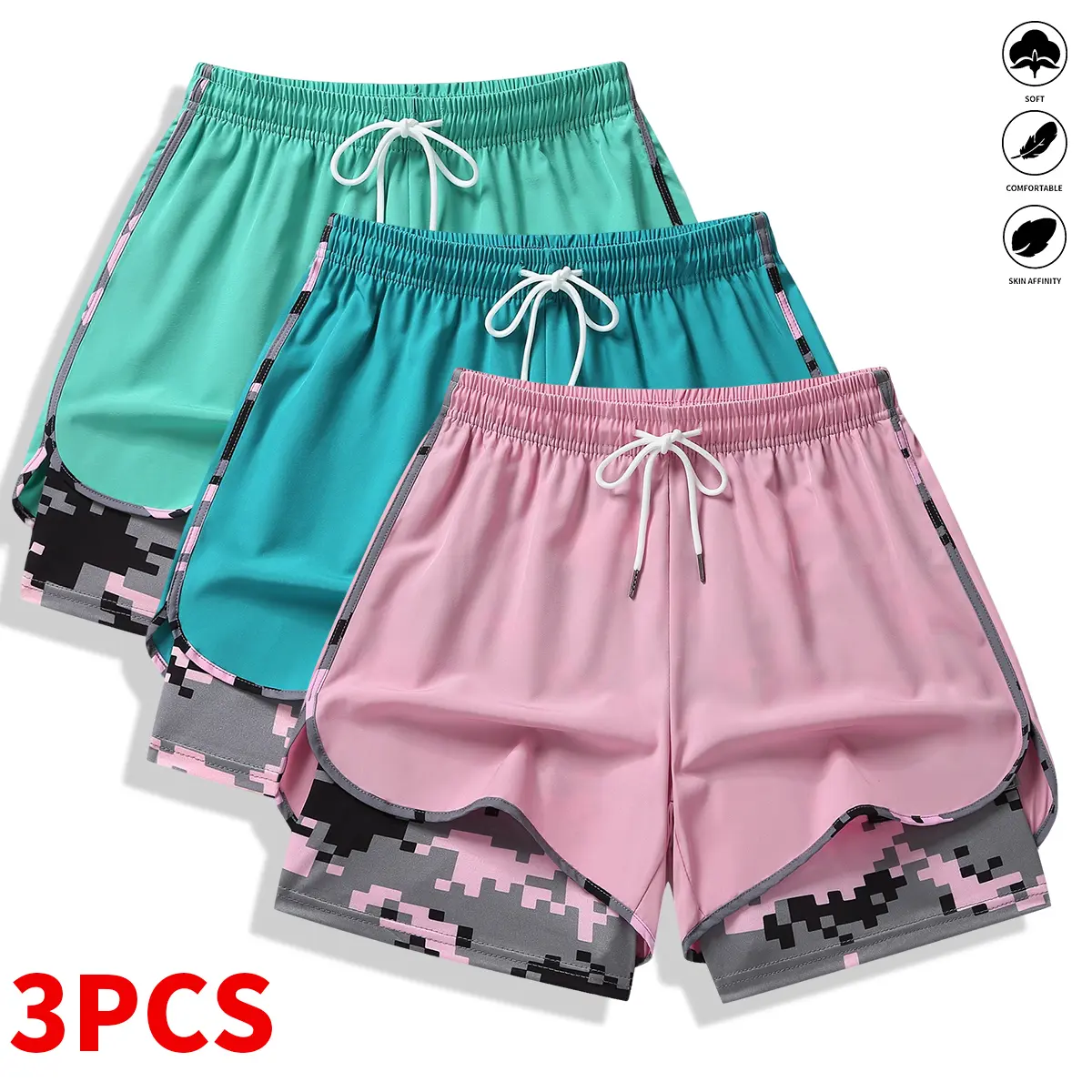 women’s casual athletic shorts with built-in liner