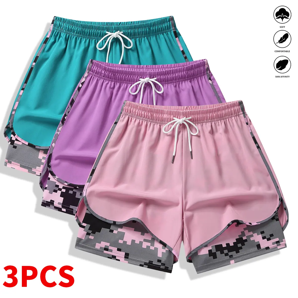 women’s casual athletic shorts with built-in liner