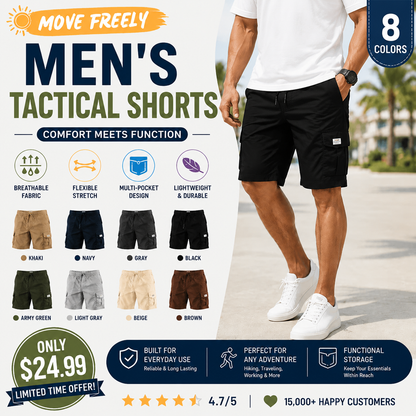 🔥🔥 Men's Pockets Drawstring Cargo Shorts