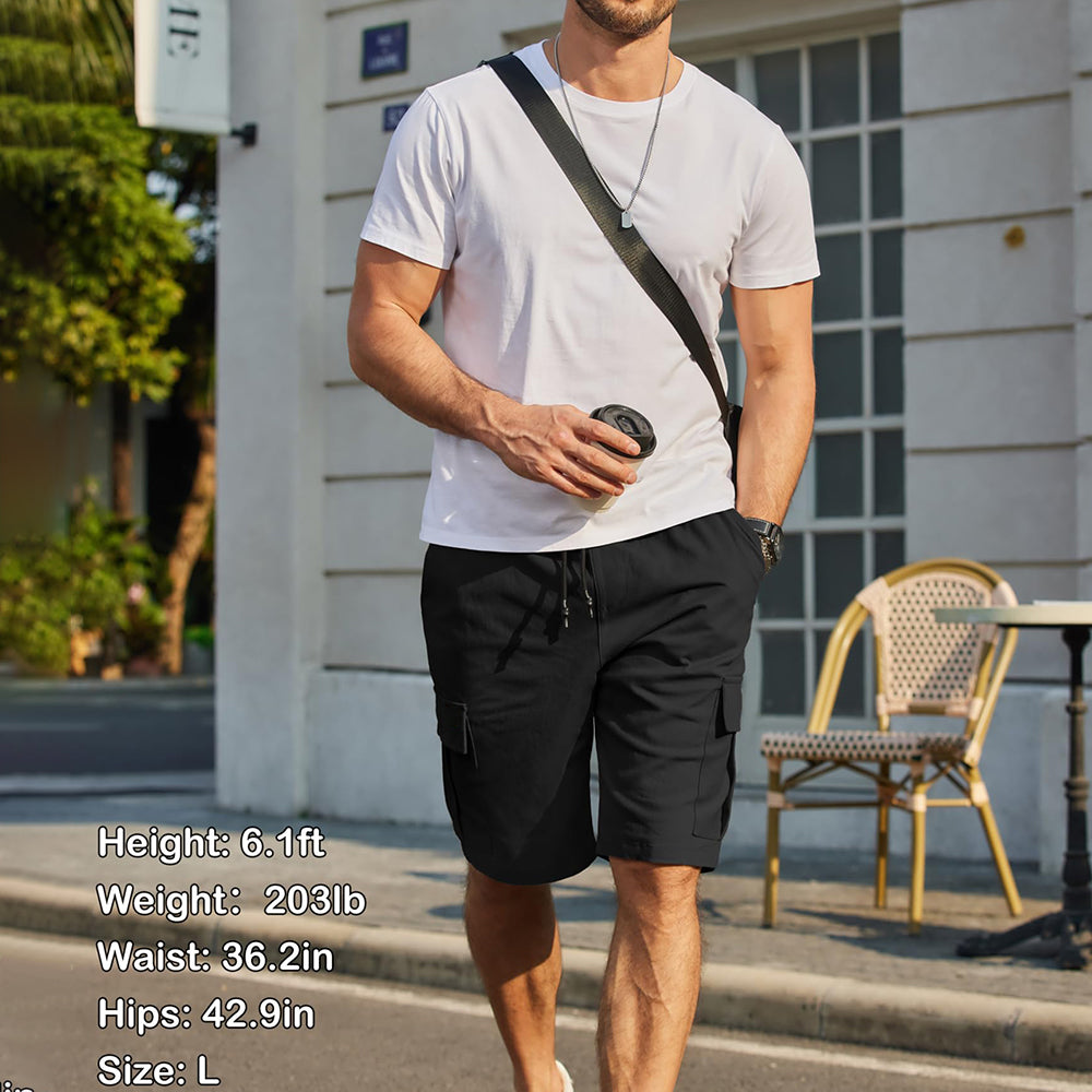 🔥🔥 Men's Pockets Drawstring Cargo Shorts