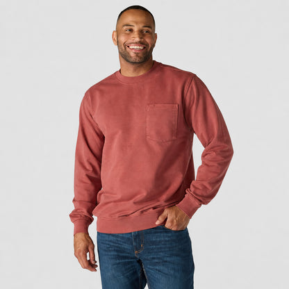 Vintage Washed Unisex Pocket Crewneck Sweatshirt