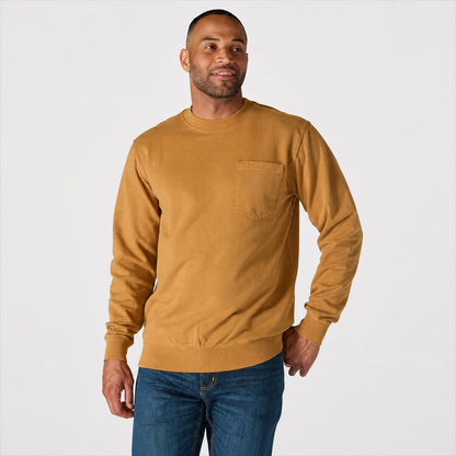 Vintage Washed Unisex Pocket Crewneck Sweatshirt