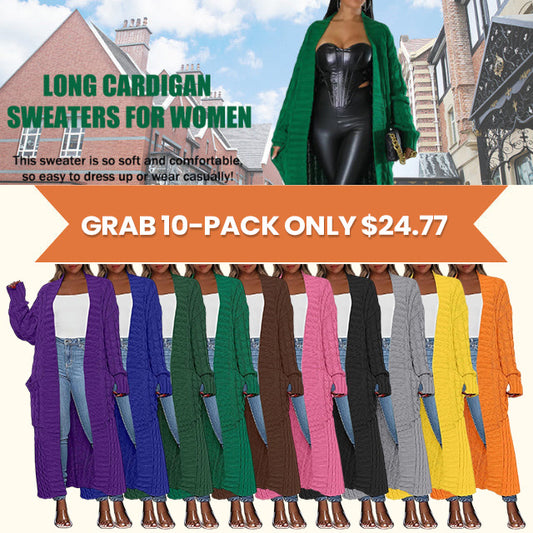 Women's Long Cardigan 2026 Oversized Coat Long Sleeve Open Cardigan Knitted Extra